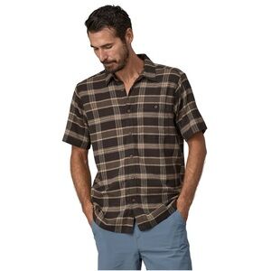 PATAGONIA AC 100% Organic Cotton Men's Brown Plaid Short Sleeve Shirt